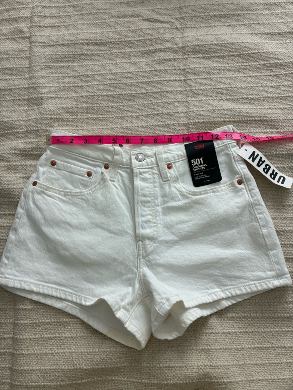 Levi's White 501 Original Denim Shorts - Women's - Picture 3 of 4
